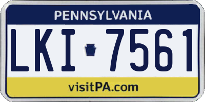 PA license plate LKI7561