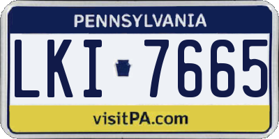 PA license plate LKI7665