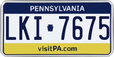 PA license plate LKI7675