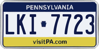 PA license plate LKI7723