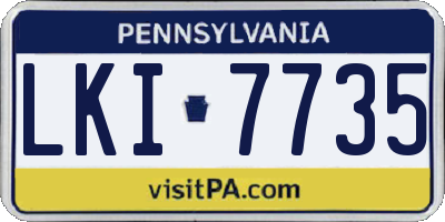 PA license plate LKI7735