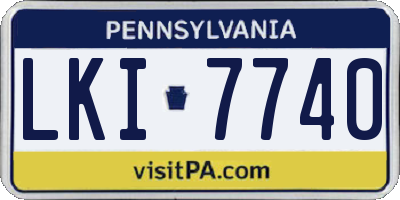 PA license plate LKI7740