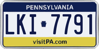 PA license plate LKI7791