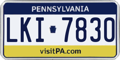 PA license plate LKI7830
