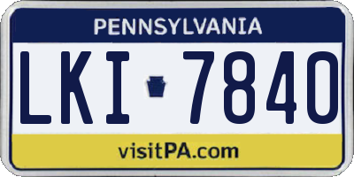 PA license plate LKI7840