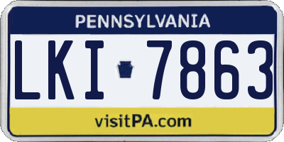 PA license plate LKI7863