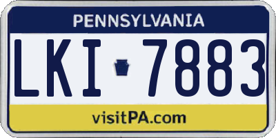 PA license plate LKI7883