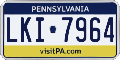 PA license plate LKI7964