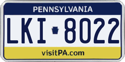 PA license plate LKI8022