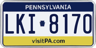 PA license plate LKI8170