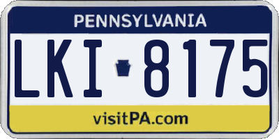 PA license plate LKI8175
