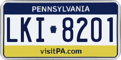 PA license plate LKI8201