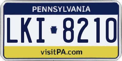 PA license plate LKI8210