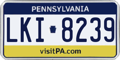 PA license plate LKI8239