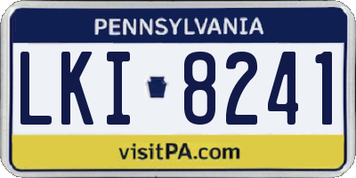 PA license plate LKI8241