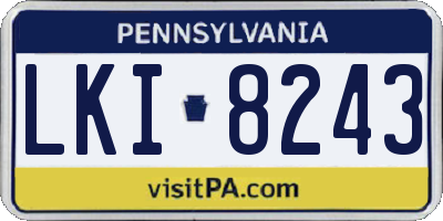 PA license plate LKI8243