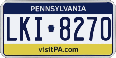 PA license plate LKI8270