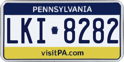 PA license plate LKI8282