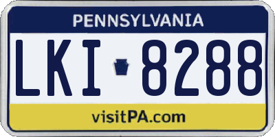 PA license plate LKI8288