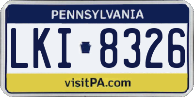 PA license plate LKI8326