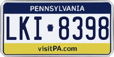 PA license plate LKI8398
