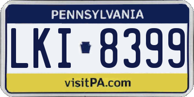 PA license plate LKI8399