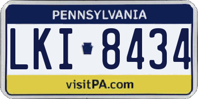 PA license plate LKI8434