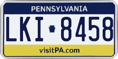 PA license plate LKI8458