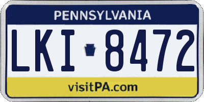 PA license plate LKI8472