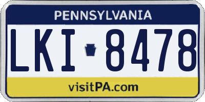 PA license plate LKI8478
