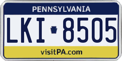PA license plate LKI8505