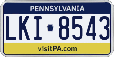 PA license plate LKI8543
