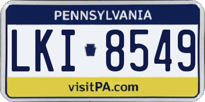 PA license plate LKI8549
