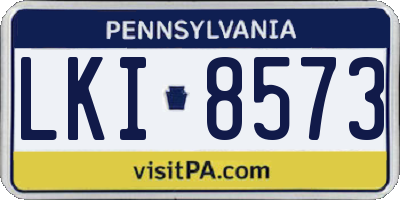 PA license plate LKI8573