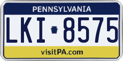 PA license plate LKI8575