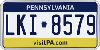 PA license plate LKI8579
