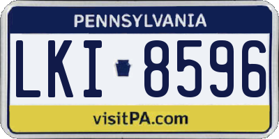 PA license plate LKI8596