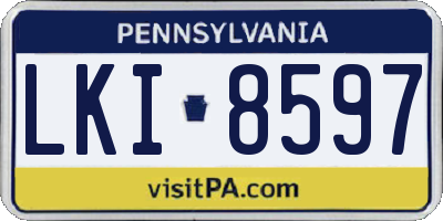 PA license plate LKI8597