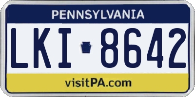 PA license plate LKI8642