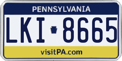 PA license plate LKI8665