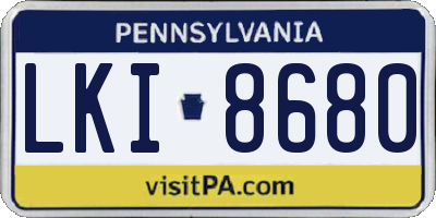 PA license plate LKI8680