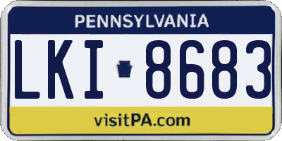 PA license plate LKI8683