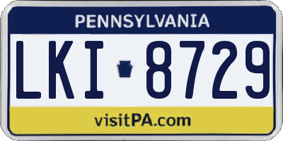 PA license plate LKI8729