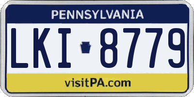 PA license plate LKI8779