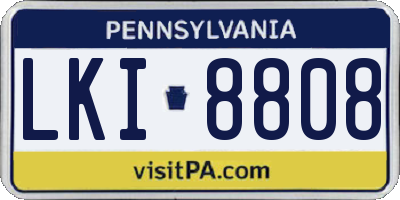 PA license plate LKI8808