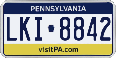 PA license plate LKI8842