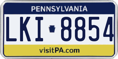 PA license plate LKI8854