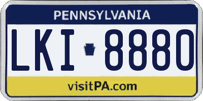 PA license plate LKI8880