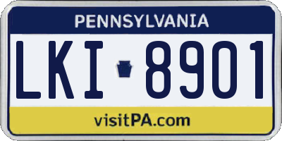 PA license plate LKI8901
