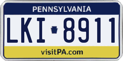 PA license plate LKI8911